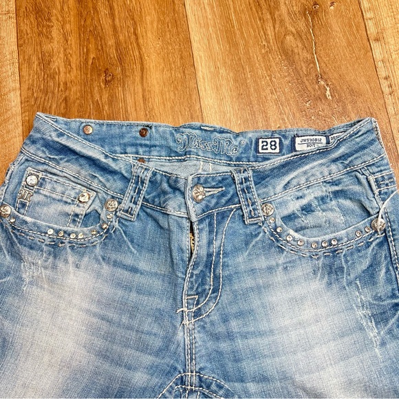 Miss Me Womens Denim Jeans Embroidered Bling Size 28X32 JW5180B12 Boot Cut - Picture 4 of 9